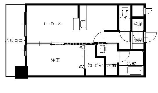 ABITI浜町(1LDK/13階)の間取り写真