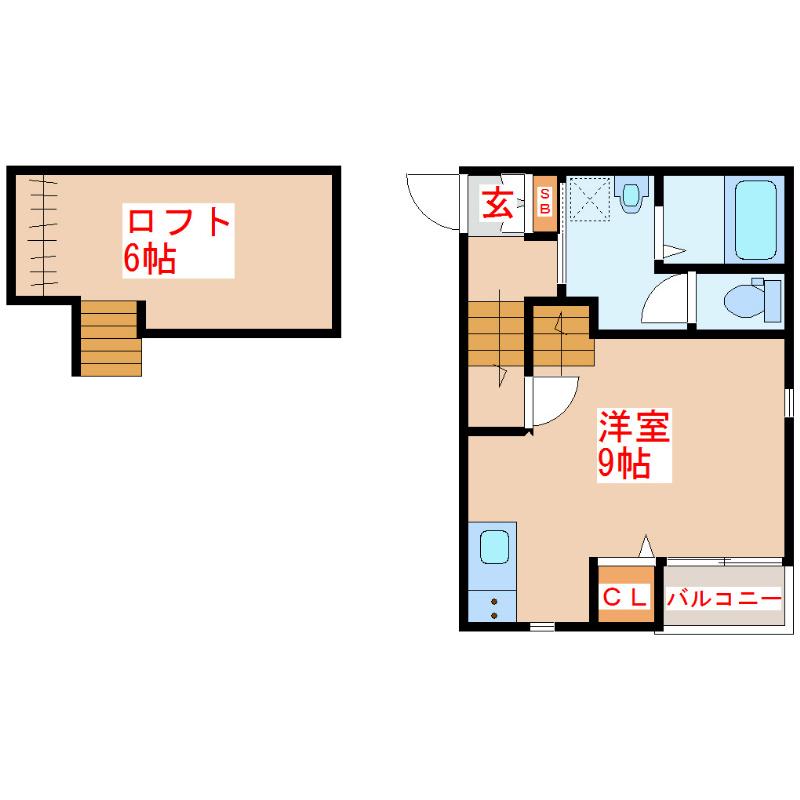 FELIZ M&M II(1SK/2階)の間取り写真