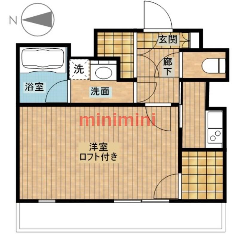 ラ カステル メウ(1K/7階)の間取り写真