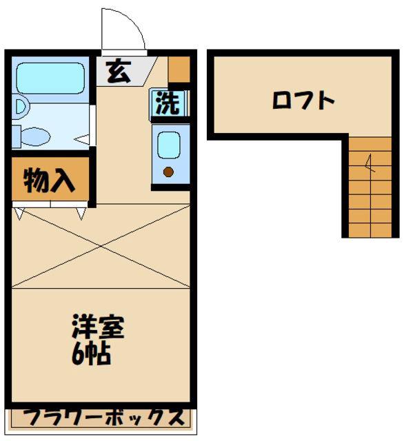 グレン・モア(ワンルーム/2階)の間取り写真