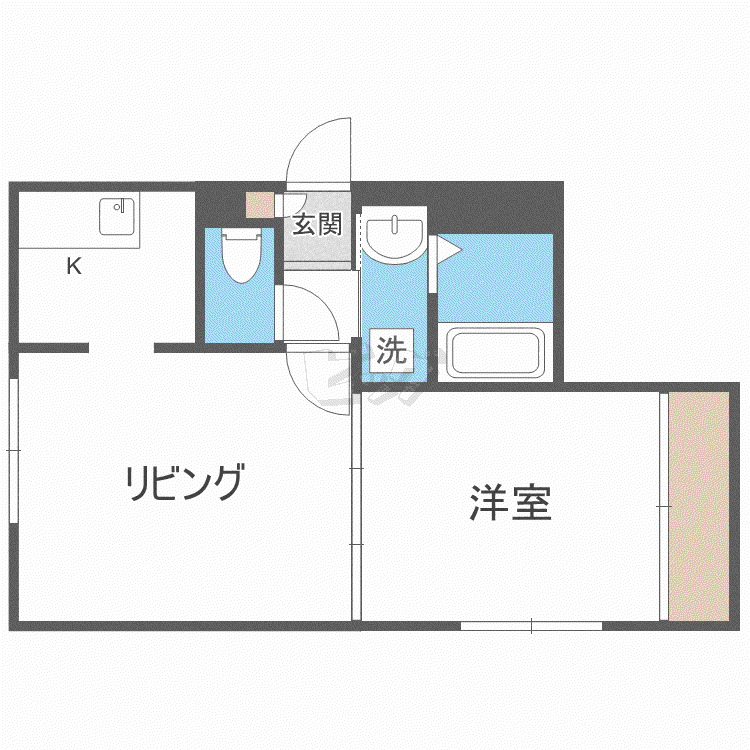 グランデ・カーマ28(1LDK/2階)の間取り写真