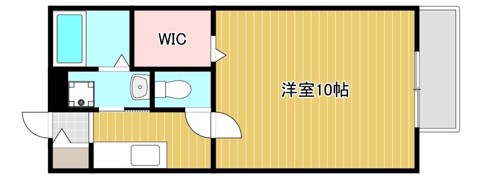 グリーチネ(1K/2階)の間取り写真
