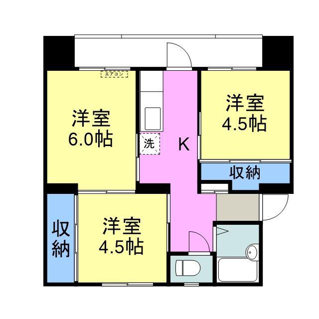 ヴィラナリー柳井(3K/4階)の間取り写真