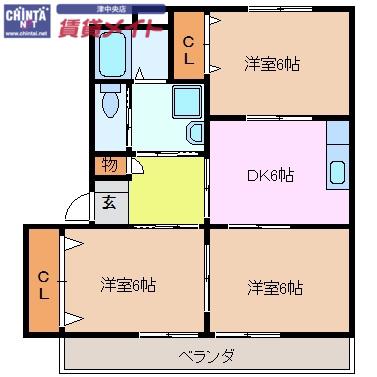L・RETRIEVER(3DK/1階)の間取り写真