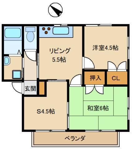 プロスペリティ―行田(3DK/2階)の間取り写真