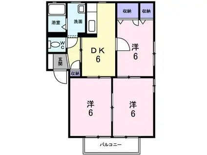 トミーヒルズA(3DK/2階)の間取り写真