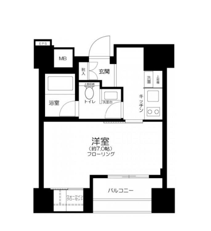 パークリュクス銀座MONO(1K/5階)の間取り写真
