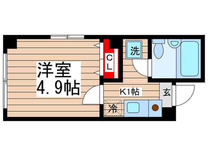コスタシティ平井(1K/3階)の間取り写真