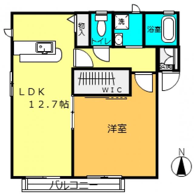D ディアスI(1LDK/2階)の間取り写真
