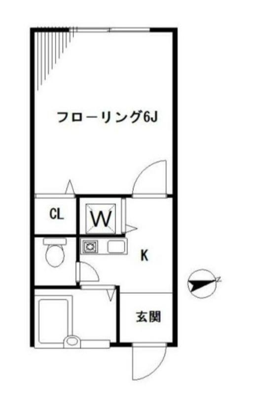 ヒットルーム品川(1K/2階)の間取り写真
