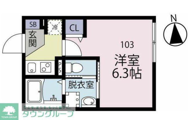 京急大師線 鈴木町駅 徒歩15分 2階建 築1年(1K/1階)の間取り写真