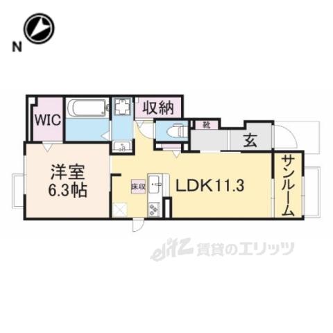 メゾン・シャトンⅡ(1LDK/1階)の間取り写真