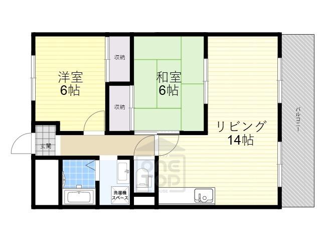 レジデンス・ベルメゾン(2LDK/2階)の間取り写真
