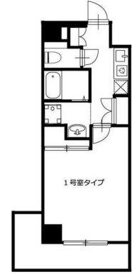マリンシティ三宮(1K/4階)の間取り写真