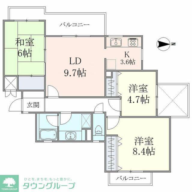 ベルメゾン狛江(3LDK/3階)の間取り写真