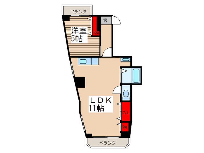 第1富士マンション(1LDK/3階)の間取り写真