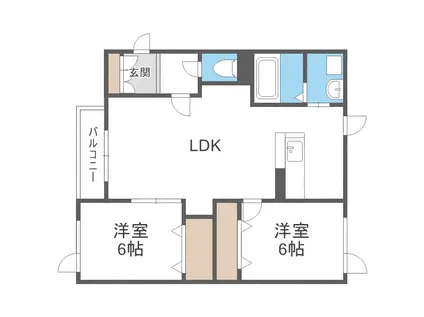 さくら館壱(2LDK/3階)の間取り写真