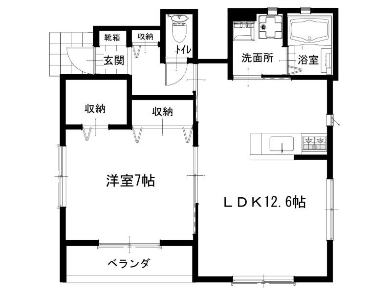 ルネス吉岡51号地(1LDK/1階)の間取り写真