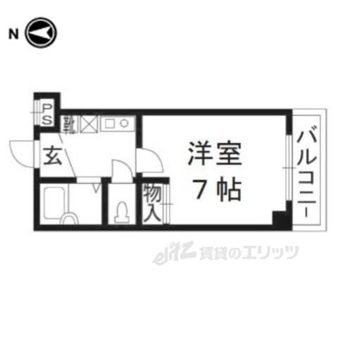 ドミール黒門(1K/1階)の間取り写真