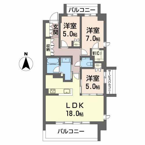 マストスタイル東白壁(3LDK/6階)の間取り写真