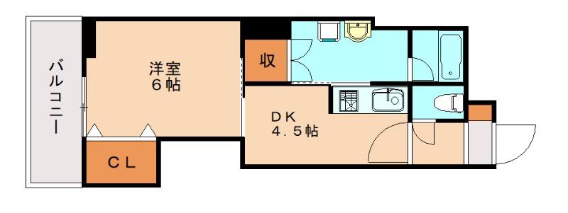 片野タカヤコーポレーションビル(1DK/5階)の間取り写真
