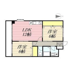 グランドール華(2LDK/3階)の間取り写真