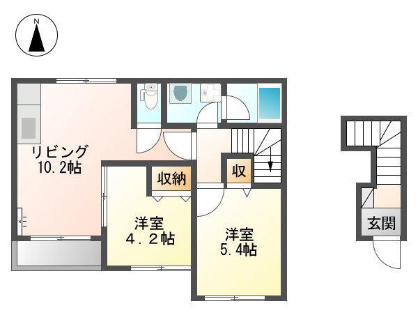 ソフィア(2LDK/2階)の間取り写真