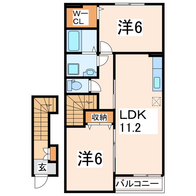 ダイナソーT(2LDK/2階)の間取り写真