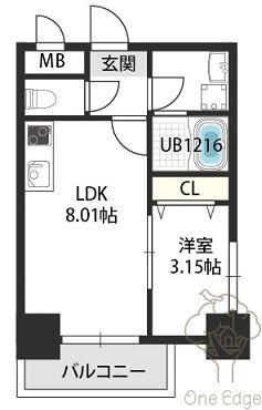 GRAND STEADY新梅田(1LDK/5階)の間取り写真