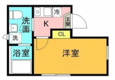 K-HOUSE南太田(1K/1階)の間取り写真