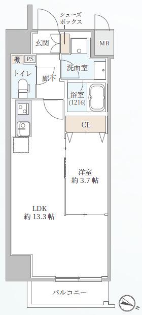 SARNATH海老江(1LDK/10階)の間取り写真