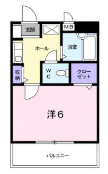 エクセルコート(1K/2階)の間取り写真