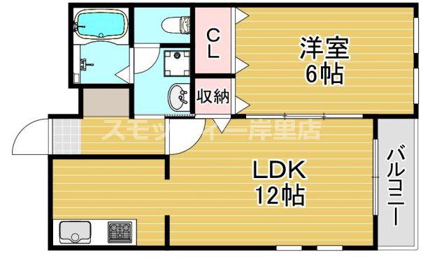 ARKHAWK(1LDK/1階)の間取り写真