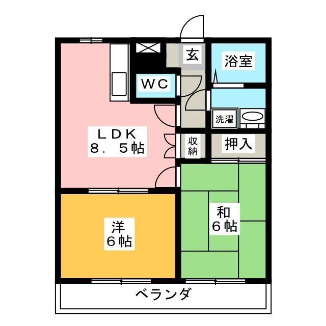 エバーウィン(2DK/3階)の間取り写真