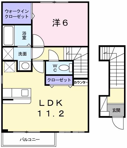 ビサイド・シーII(1LDK/2階)の間取り写真