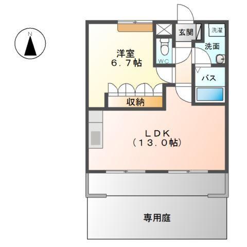 エルアールB(1LDK/1階)の間取り写真