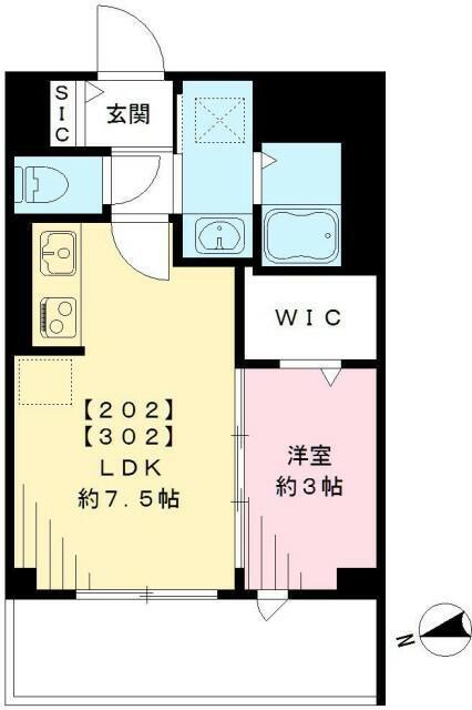 スマート・グラン 荻窪(1DK/2階)の間取り写真