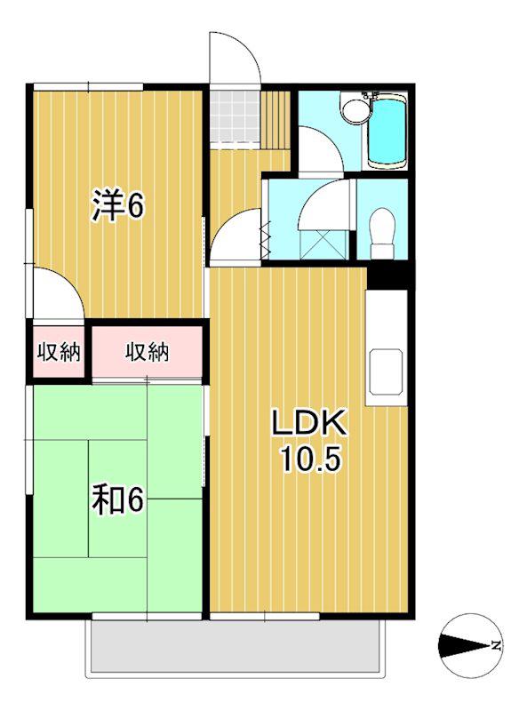 サンハイツ大沼(2LDK/1階)の間取り写真