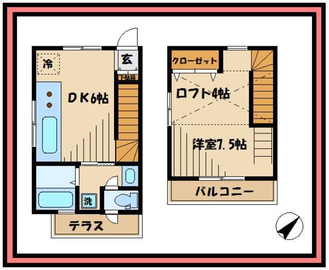 リヴィエール(1DK/2階)の間取り写真