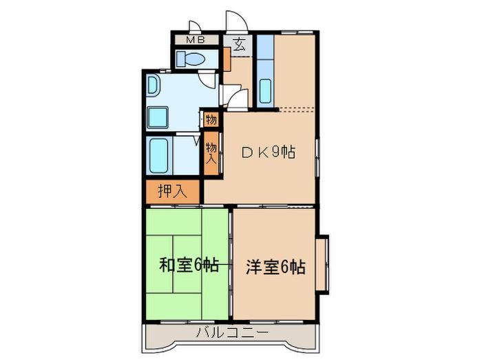 NAマンション II(2DK/3階)の間取り写真