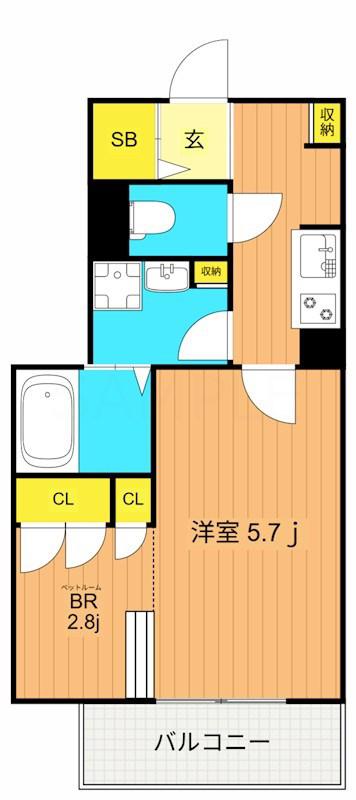 ALLURE渋谷本町(1K/1階)の間取り写真