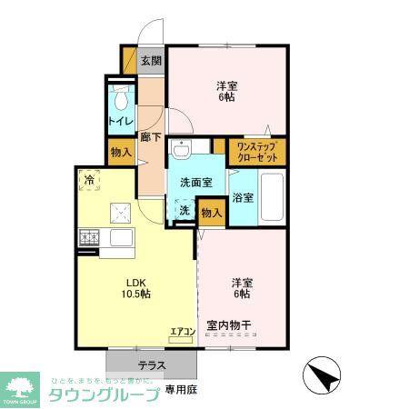 楓ハイツ(2LDK/1階)の間取り写真