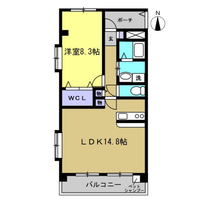 アメジスト・セラ(1LDK/3階)の間取り写真