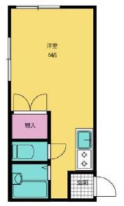南台ハウス(1K/1階)の間取り写真