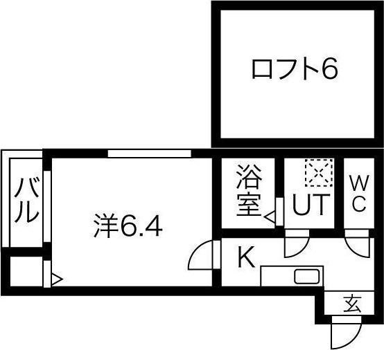 グリーンリーフ豊田本町(1K/2階)の間取り写真