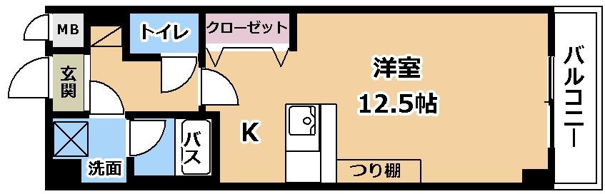 RAINBOW CITY REC(ワンルーム/11階)の間取り写真