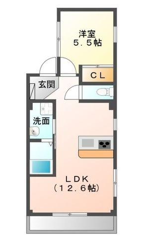 GRASTA(1LDK/2階)の間取り写真