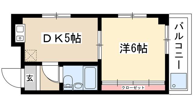 シャトー御器所(1DK/2階)の間取り写真