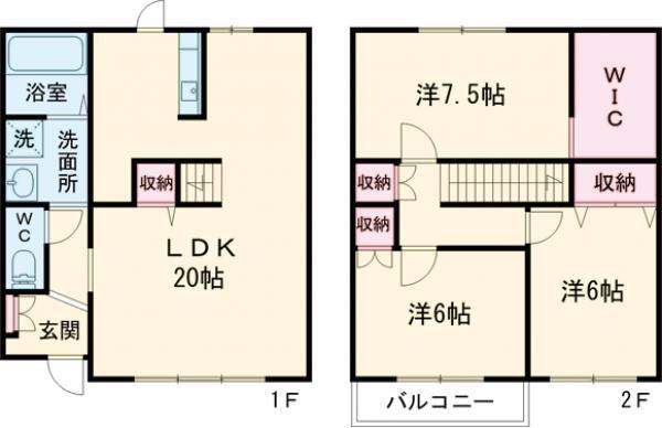 パシオン真(3LDK/1階)の間取り写真