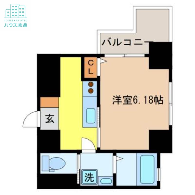 ウィング弐号舘(1K/3階)の間取り写真